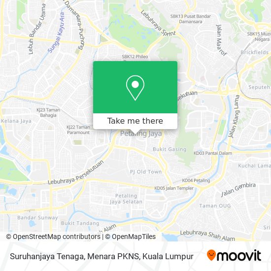 Peta Suruhanjaya Tenaga, Menara PKNS