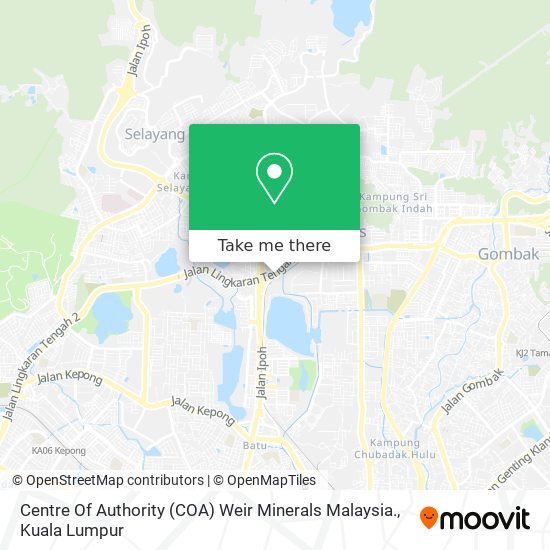Centre Of Authority (COA) Weir Minerals Malaysia. map