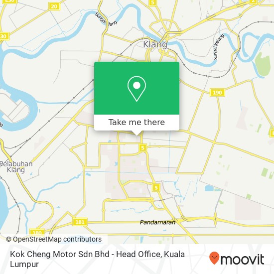 Peta Kok Cheng Motor Sdn Bhd - Head Office