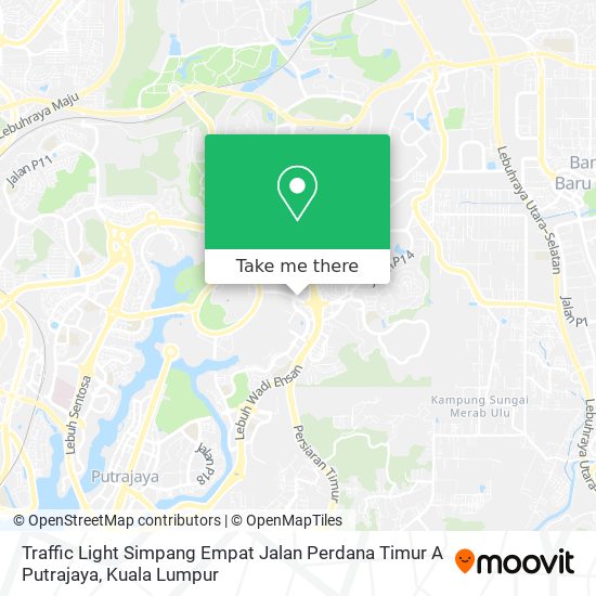 Traffic Light Simpang Empat Jalan Perdana Timur A Putrajaya map