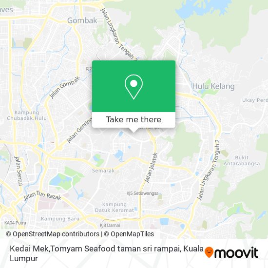Peta Kedai Mek,Tomyam Seafood taman sri rampai