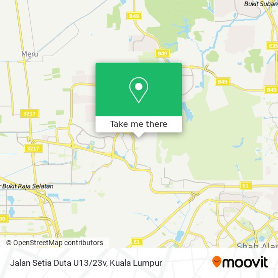 Peta Jalan Setia Duta U13/23v