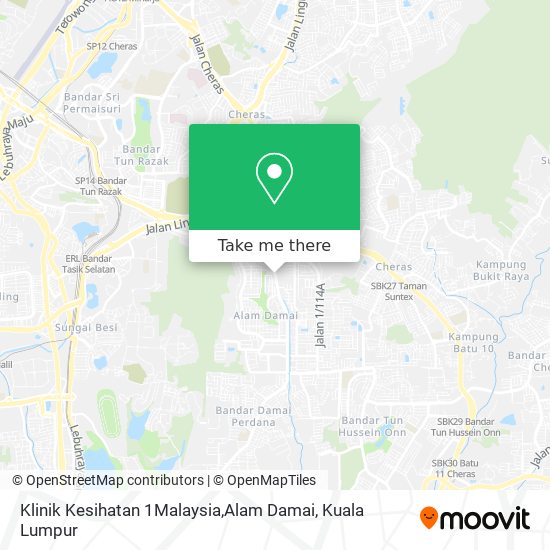 Klinik Kesihatan 1Malaysia,Alam Damai map