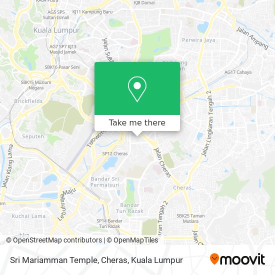 Sri Mariamman Temple, Cheras map