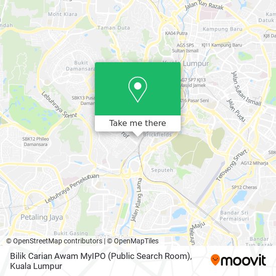 Bilik Carian Awam MyIPO (Public Search Room) map