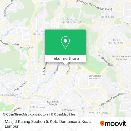 Peta Masjid Kuning Section 5, Kota Damansara