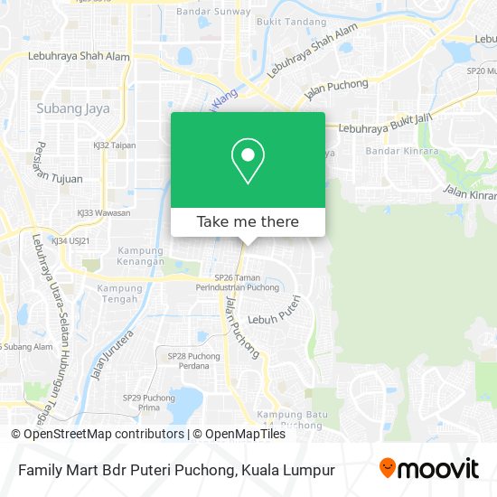Peta Family Mart Bdr Puteri Puchong