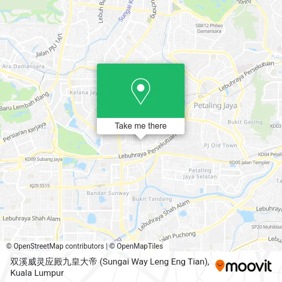Peta 双溪威灵应殿九皇大帝 (Sungai Way Leng Eng Tian)