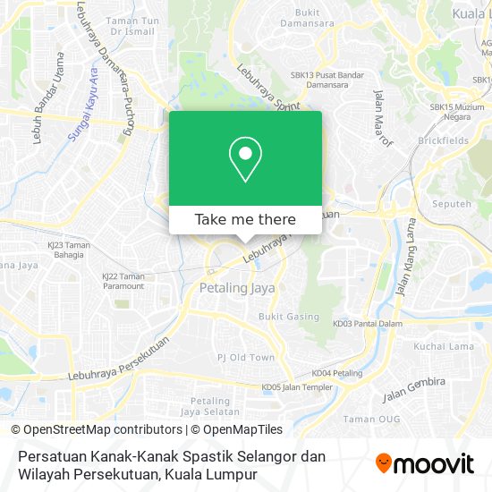 Persatuan Kanak-Kanak Spastik Selangor dan Wilayah Persekutuan map