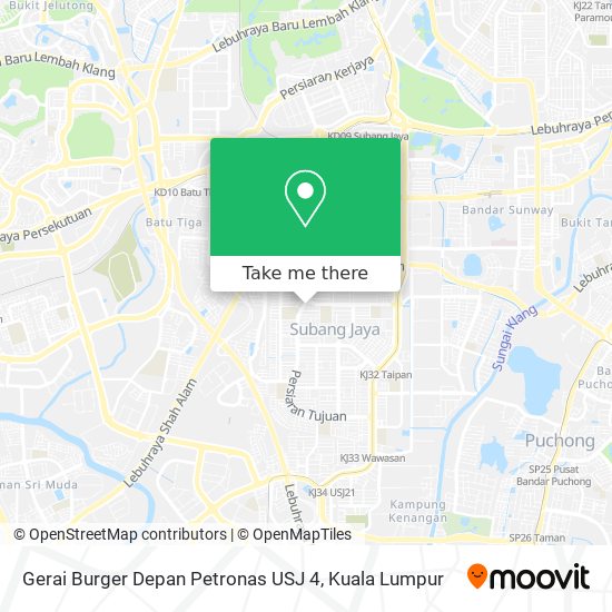 Peta Gerai Burger Depan Petronas USJ 4