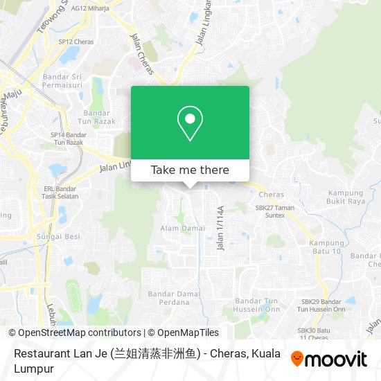 Restaurant Lan Je (兰姐清蒸非洲鱼) - Cheras map