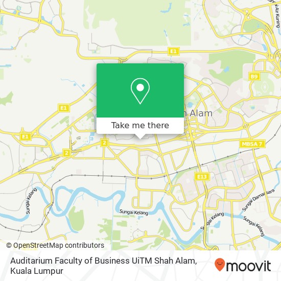 Auditarium Faculty of Business UiTM Shah Alam map