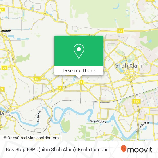 Bus Stop FSPU(uitm Shah Alam) map