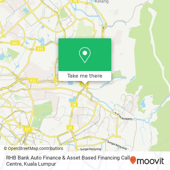 Peta RHB Bank Auto Finance & Asset Based Financing Call Centre