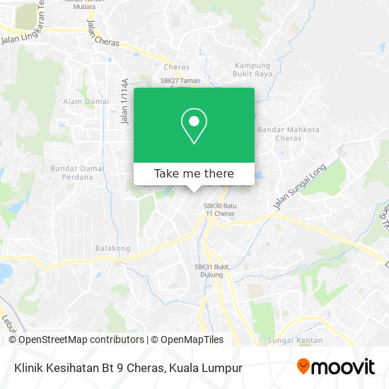 Klinik Kesihatan Bt 9 Cheras map