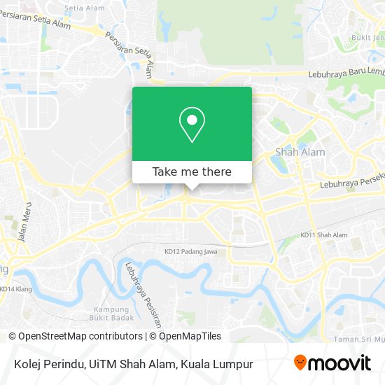 Kolej Perindu, UiTM Shah Alam map