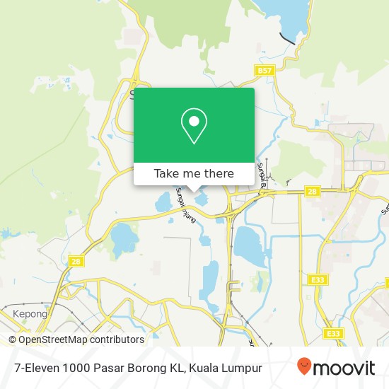 Peta 7-Eleven 1000 Pasar Borong KL