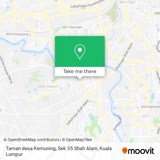 Peta Taman desa Kemuning, Sek 35 Shah Alam