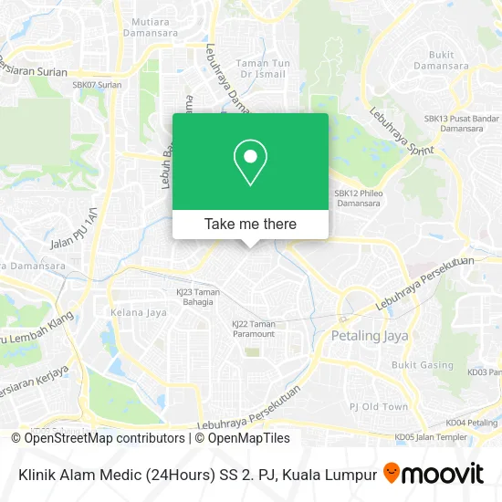 Klinik Alam Medic (24Hours) SS 2. PJ map