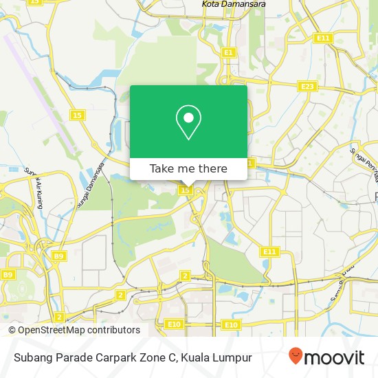 Peta Subang Parade Carpark Zone C