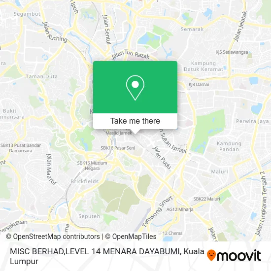 MISC BERHAD,LEVEL 14 MENARA DAYABUMI map