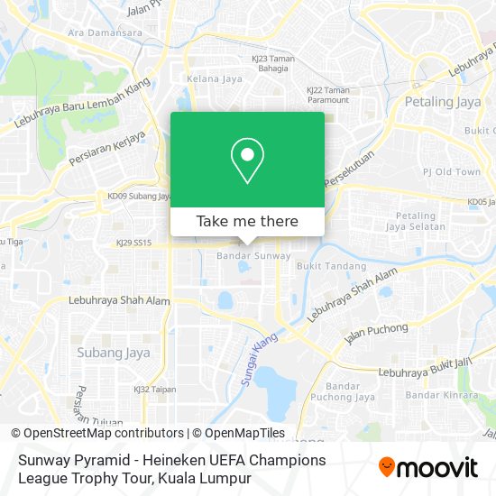 Sunway Pyramid - Heineken UEFA Champions League Trophy Tour map