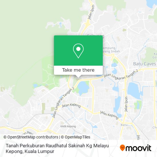Tanah Perkuburan Raudhatul Sakinah Kg Melayu Kepong map