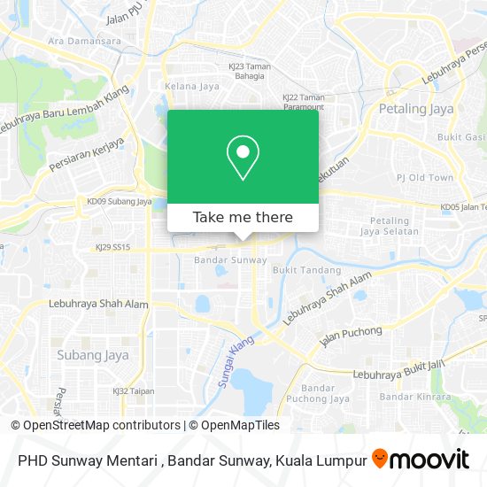 Peta PHD Sunway Mentari , Bandar Sunway
