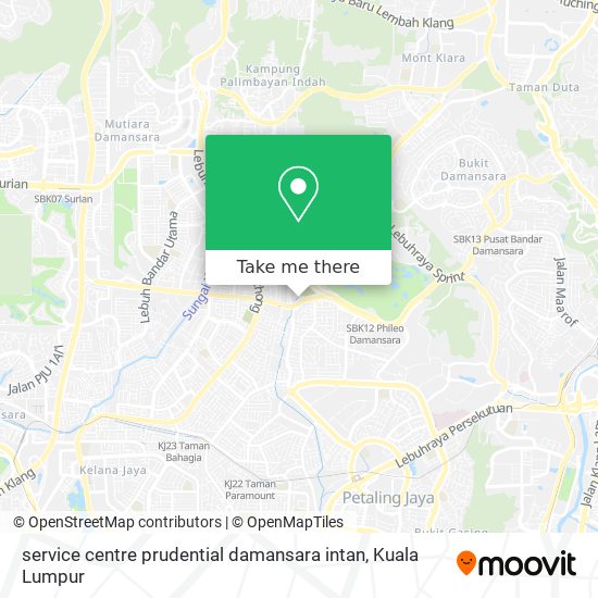 service centre prudential damansara intan map