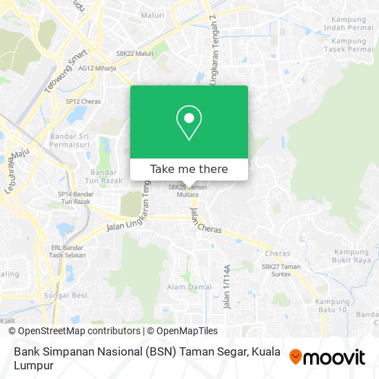Peta Bank Simpanan Nasional (BSN) Taman Segar