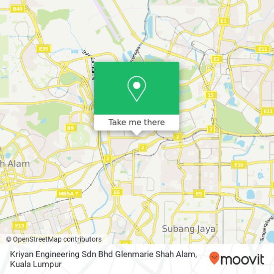 Kriyan Engineering Sdn Bhd Glenmarie Shah Alam map