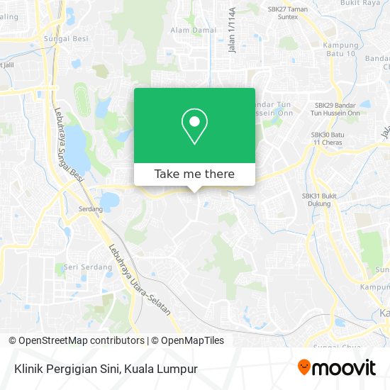 如何坐公交或火车去seri Kembangan的klinik Pergigian Sini Moovit