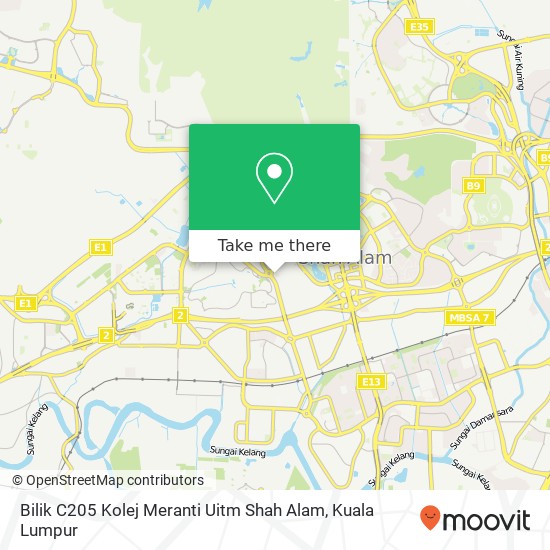 Peta Bilik C205 Kolej Meranti Uitm Shah Alam