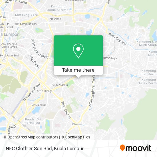 Peta NFC Clothier Sdn Bhd