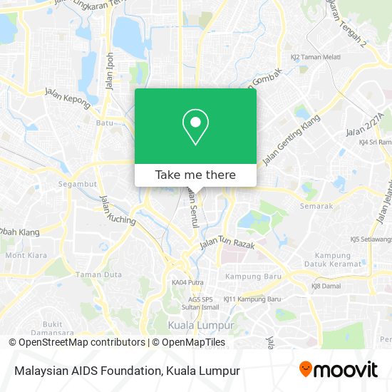 Malaysian AIDS Foundation map