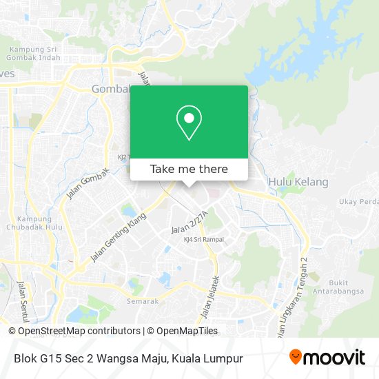 Blok G15 Sec 2 Wangsa Maju map