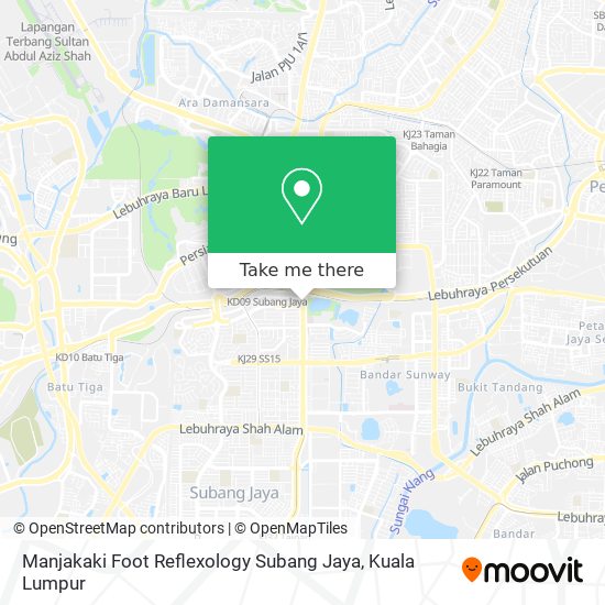 Peta Manjakaki Foot Reflexology Subang Jaya