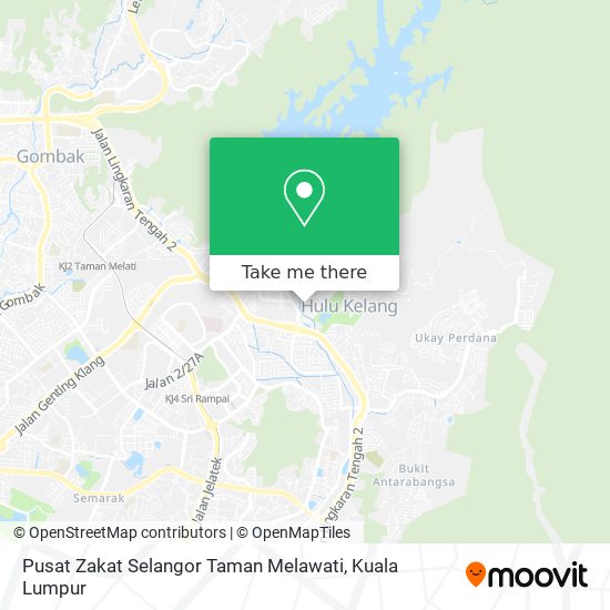Peta Pusat Zakat Selangor Taman Melawati