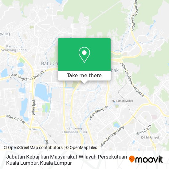 Peta Jabatan Kebajikan Masyarakat Wilayah Persekutuan Kuala Lumpur