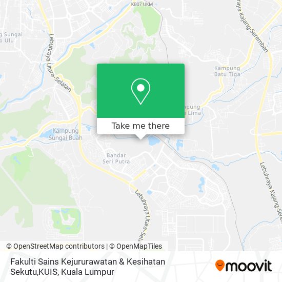 Fakulti Sains Kejururawatan & Kesihatan Sekutu,KUIS map