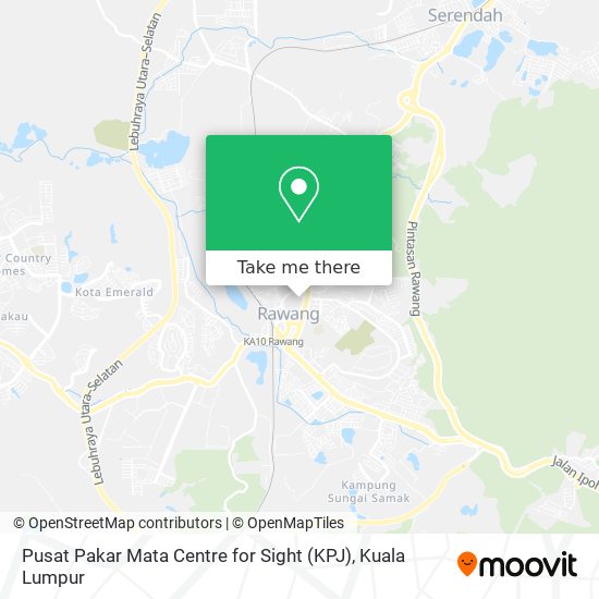 Peta Pusat Pakar Mata Centre for Sight (KPJ)