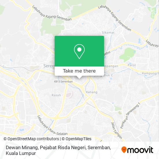 Dewan Minang, Pejabat Risda Negeri, Seremban map