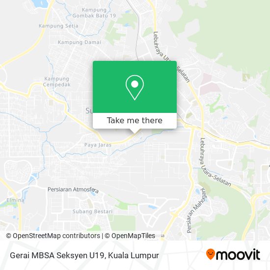 Peta Gerai MBSA Seksyen U19