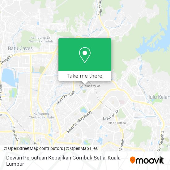 Dewan Persatuan Kebajikan Gombak Setia map