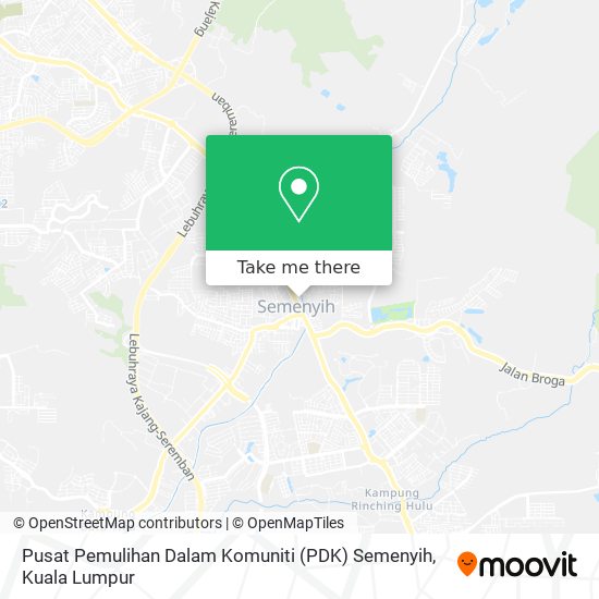 Pusat Pemulihan Dalam Komuniti (PDK) Semenyih map