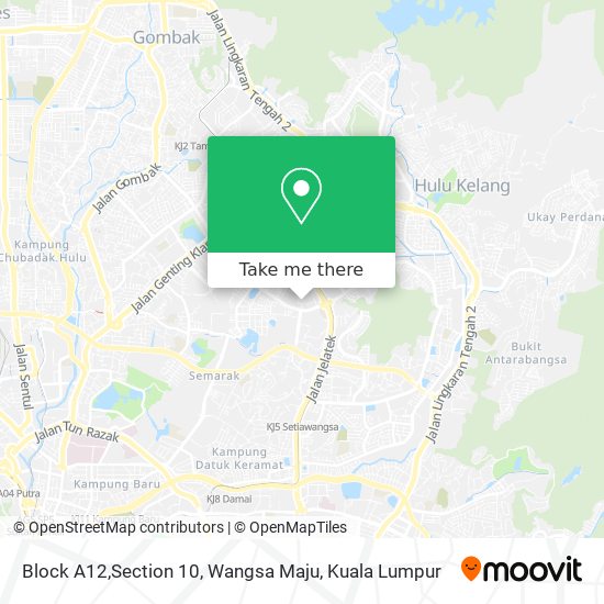 Peta Block A12,Section 10, Wangsa Maju