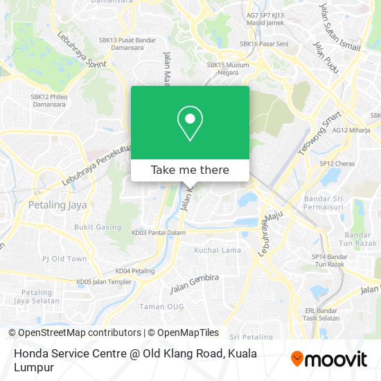 Honda Service Centre @ Old Klang Road map