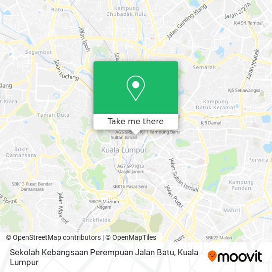 Peta Sekolah Kebangsaan Perempuan Jalan Batu
