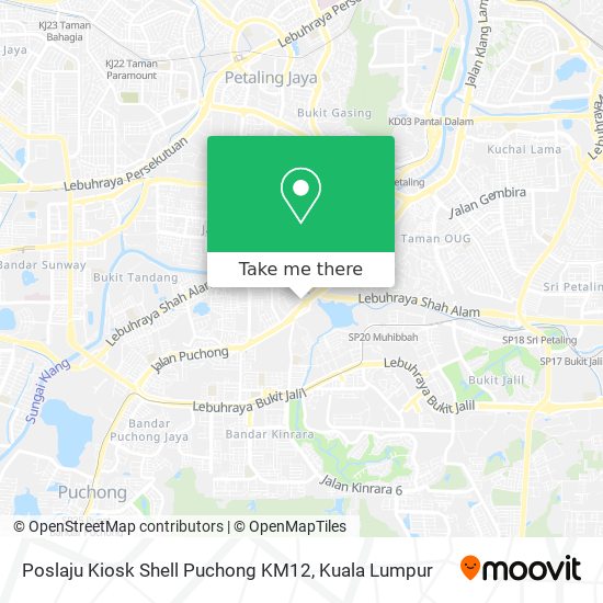 Peta Poslaju Kiosk Shell Puchong KM12