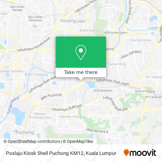 Poslaju Kiosk Shell Puchong KM12 map